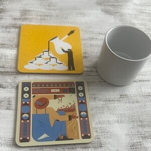 Nespresso Artistic Coaster Set with White tea light holder